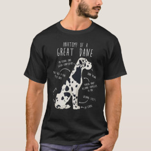 Camiseta Harlequin Great Dane Dog Anatomia, Pet Engraçado M