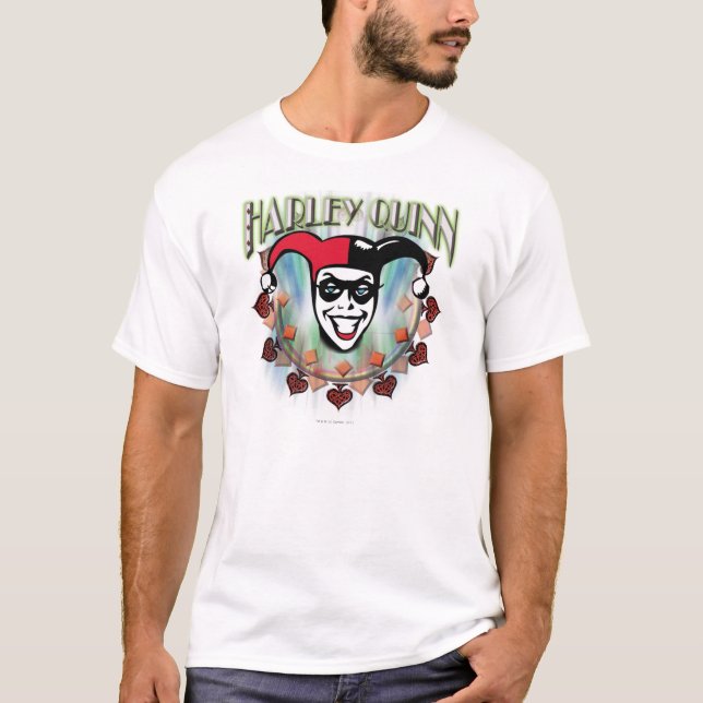 Camiseta Harley Quinn - Rosto e Logótipo (Frente)
