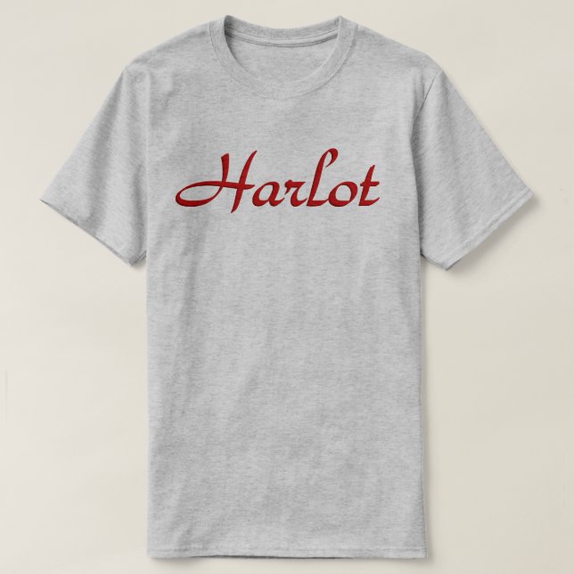 Camiseta Harlot de texto (Frente do Design)