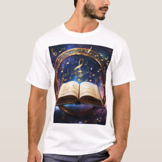 Camiseta Harmonia Celestial: Livro de Melodias Cósmicas