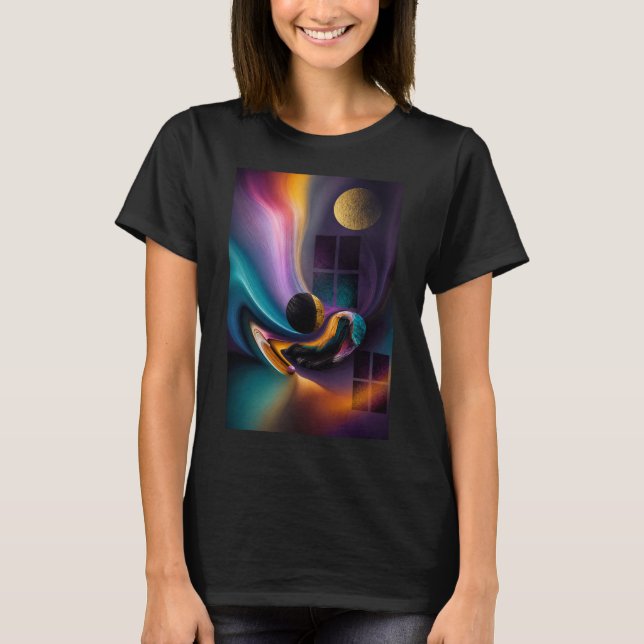 Camiseta Harmonia Celestial | Paisagem de Sonhos Abstrata (Frente)