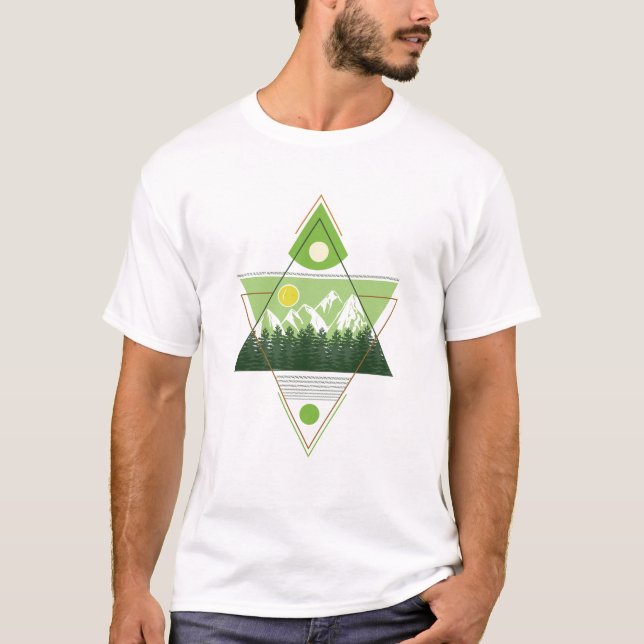 Camiseta Harmonia da Natureza Geométrica (Frente)