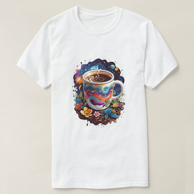 Camiseta Harmonia de Flor de Café (Frente do Design)