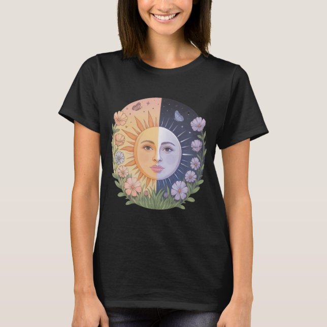 Camiseta Harmonia do Equilíbrio da Primavera – Sol & Lua na (Frente)