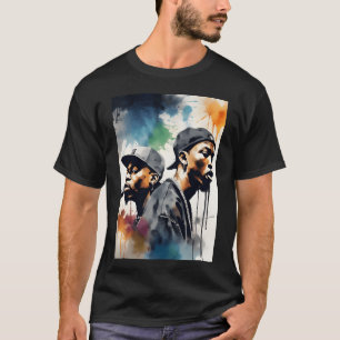 Camiseta Harmonia em Rimas Dueto Dinâmico em Tela Colorida