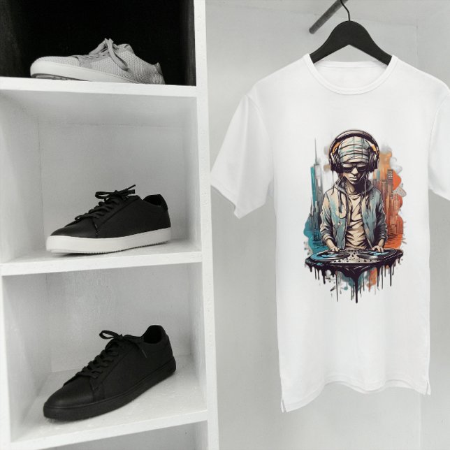 Camiseta Harmonia em Threads: Teto de Gráficos Musical em L (Criador carregado)