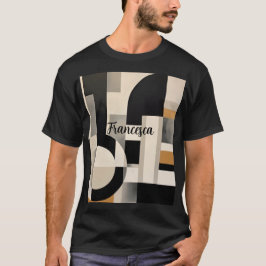 Camiseta Harmonia em Tons: Composição Abstrata em Preto e B