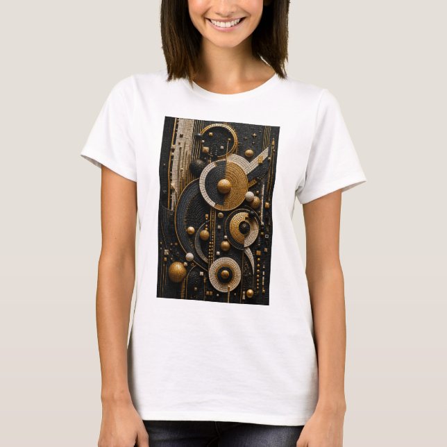 Camiseta Harmonia Geométrica em Mosaico Micro 3D (Frente)