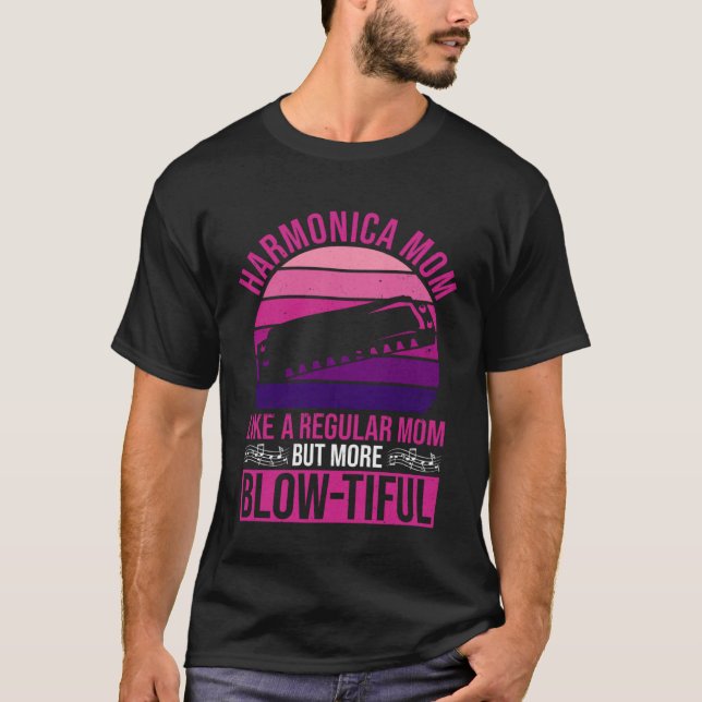 Camiseta Harmonic Player Mom And Harmonica Mother (Frente)