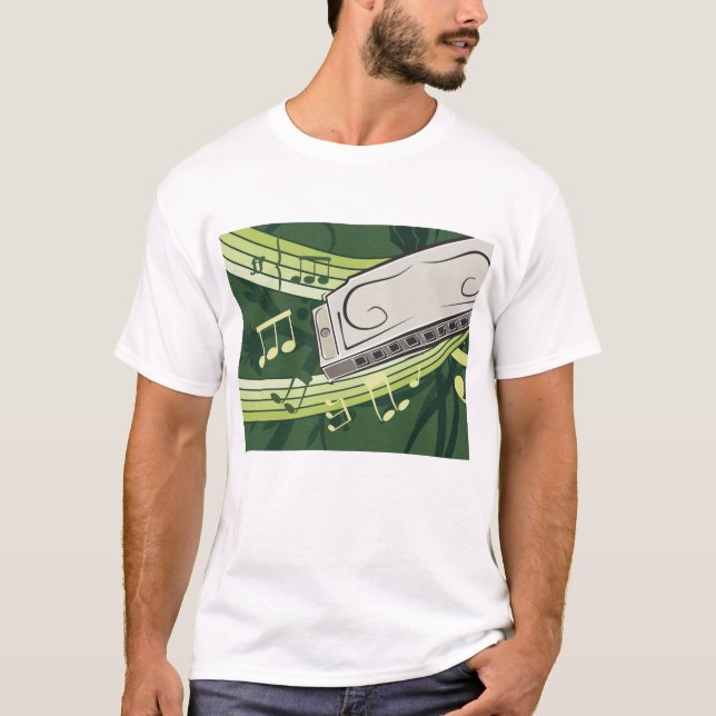 Camiseta Harmônica Blues e Música Folk (Frente)