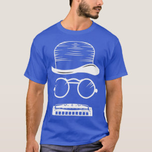 Camiseta Harmonica Hat Music Instrumento Blues