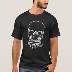 Camiseta Harmonica I Skull I Instrumento Musical Harmonica 
