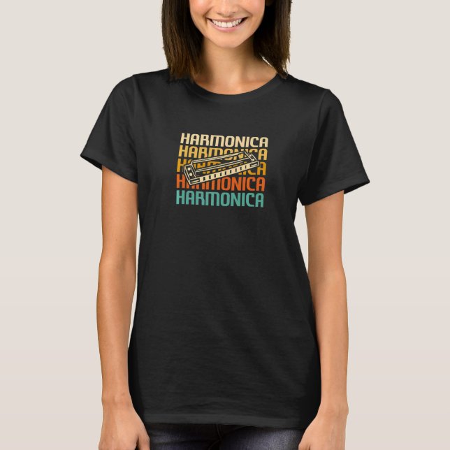Camiseta Harmônica Instrumento Clássico Vintage Retro (Frente)