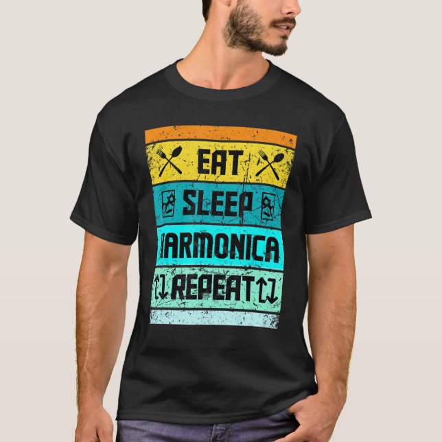 Camiseta Harmonica Jogadores Para Mulheres Homens (Frente)