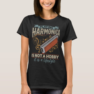 Camiseta Harmonica Lover Jogando Harmonica Player