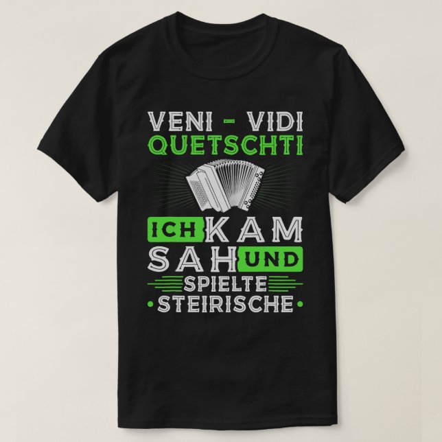 Camiseta Harmonica Lover Veni Vidi Squeezy Styrian Harmonic (Frente do Design)