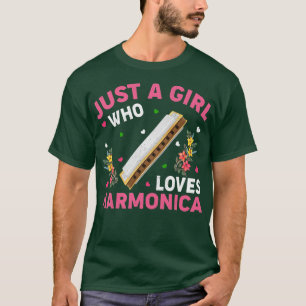 Camiseta Harmonica Music Lover Apenas Uma Menina Que Ama Ha