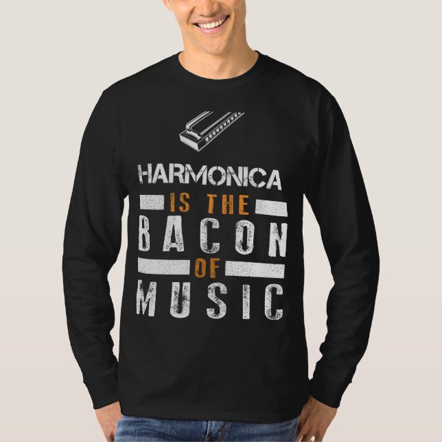 Camiseta Harmonica - O Bacon Musical! Olá (Frente)