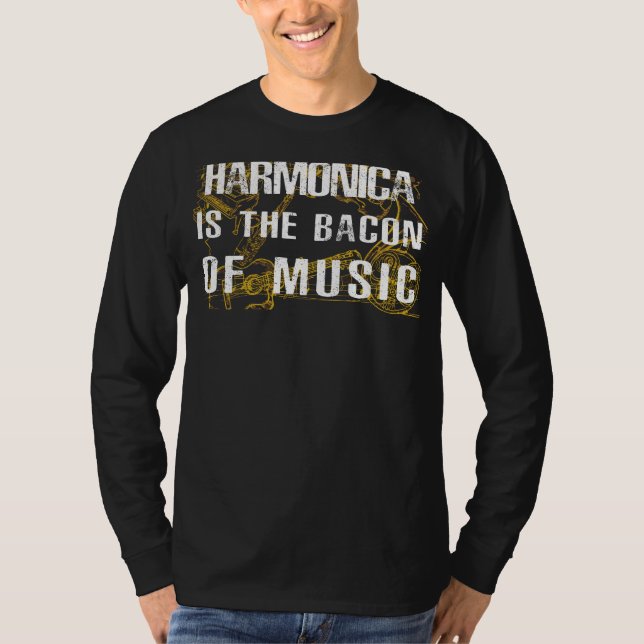 Camiseta Harmonica - O Bacon Musical! Olá (Frente)