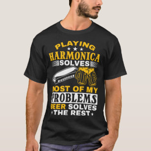 Camiseta Harmonica Player Jogando Harmonica