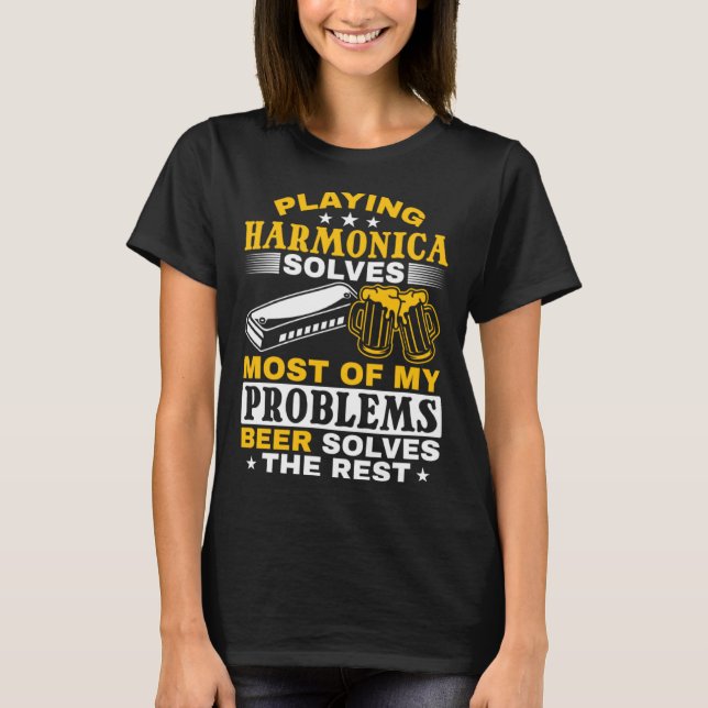 Camiseta Harmonica Player Playing Harmonica (Frente)