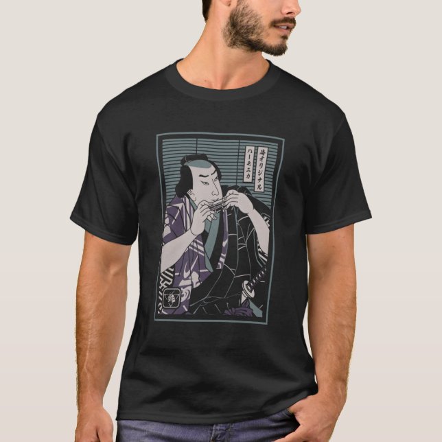 Camiseta Harmonica Samurai Harmonicas Samurai Guerreiro Jap (Frente)