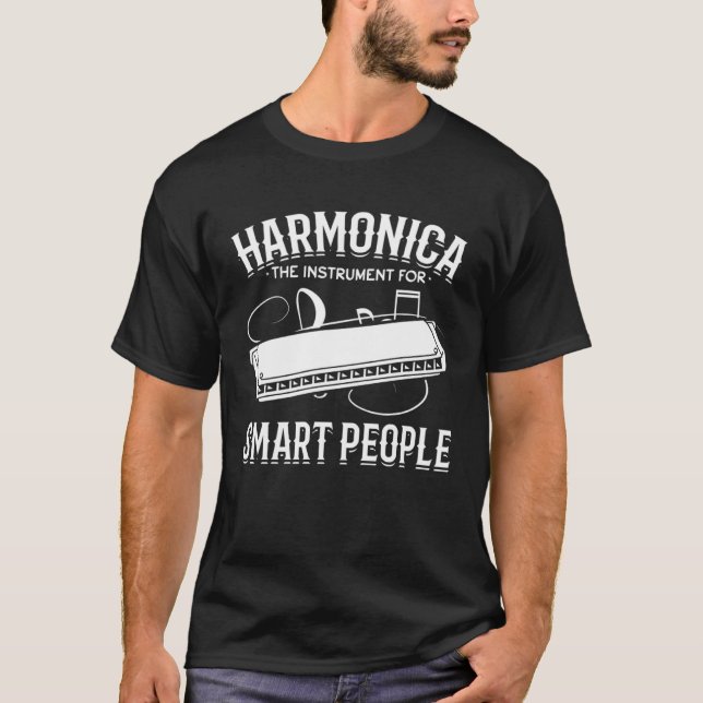 Camiseta Harmonica The Instrument For Smart People Mouth Or (Frente)