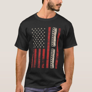 Camiseta Harmonica Vintage American Flag Patriótico Harmoni