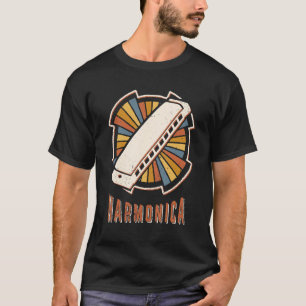 Camiseta Harmonica Vintage Classic Retro Music Love
