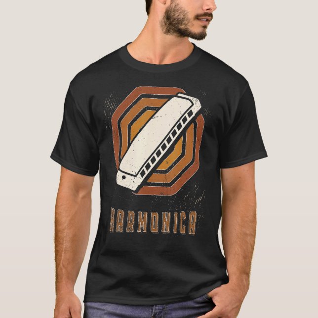 Camiseta Harmonica Vintage Retro Classic Music Love (Frente)