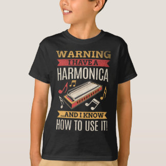 Camiseta Harmonica Vintage Retro Funny Harmonica Player Gif