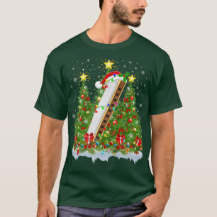 Camiseta Harmonica Xmas Lights Papais noeis Harmonica Natal