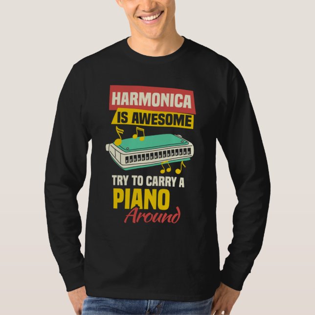 Camiseta Harmonicist Mouth Organ & French Harp Harmonica Pl (Frente)