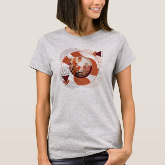 Camiseta Harmonious Orange Blossom Circles