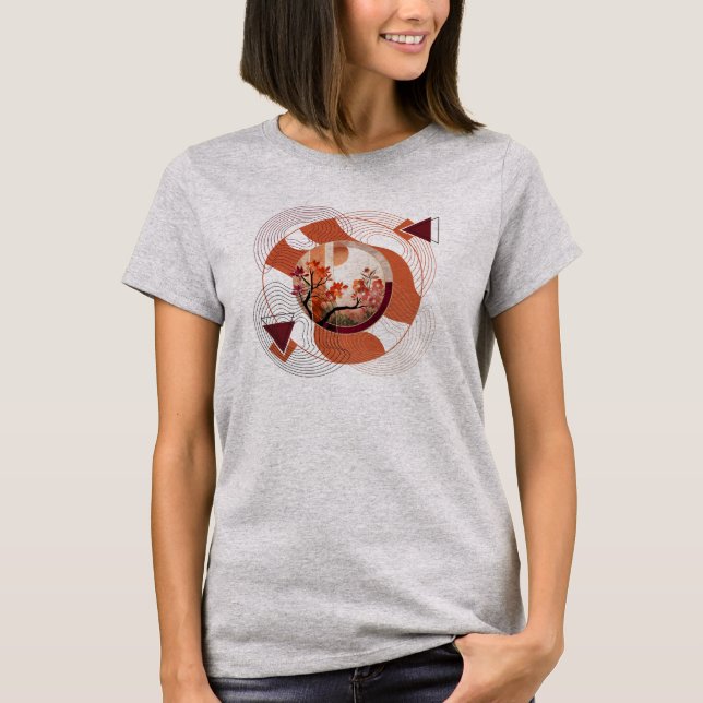 Camiseta Harmonious Orange Blossom Circles (Frente)