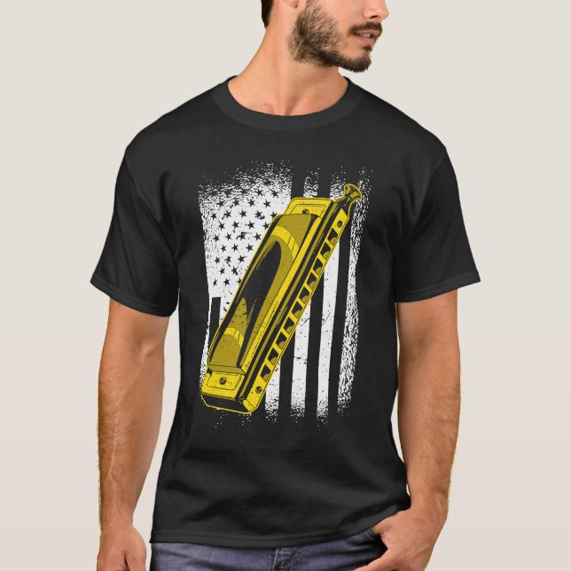 Camiseta Harmonista de Bandeira dos EUA (Frente)