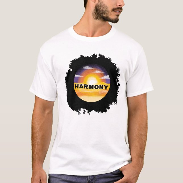Camiseta Harmony Sunset Circle Art (Frente)