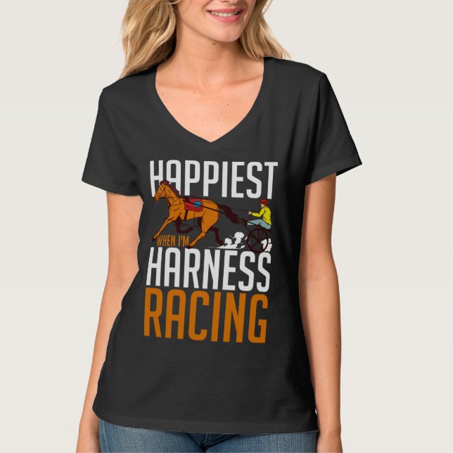 Camiseta Harness Racing Horse Race Track Racer Trotting Hor (Frente)