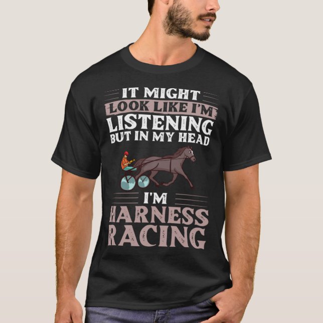 Camiseta Harness Racing Horse Race Track Racer Trotting Hor (Frente)