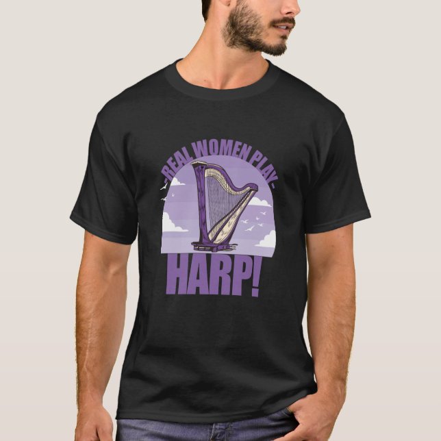 Camiseta Harp Harp Musician Flicker Instrument (Frente)