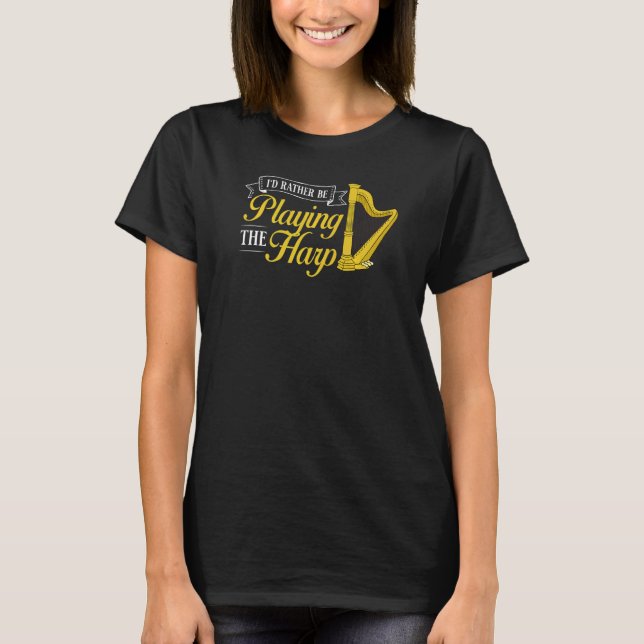 Camiseta Harp Music Instrument Player Beginner Lesson  1 (Frente)