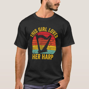 Camiseta Harp Player Harpist Retro This Girl ama Her Harp