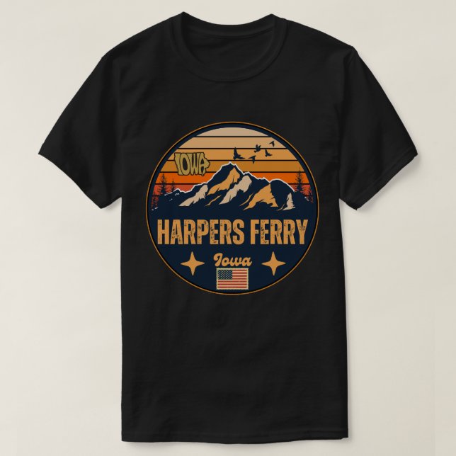 Camiseta Harpers Ferry, Iowa Ia, Estados Unidos (Frente do Design)