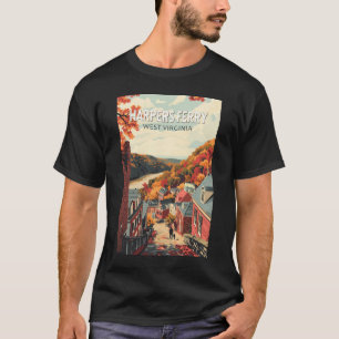 Camiseta Harpers Ferry Virgínia Ocidental Viagem Arte Vinta