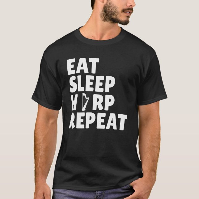 Camiseta Harpist Coma Adormecer Repetidamente Harp Player (Frente)
