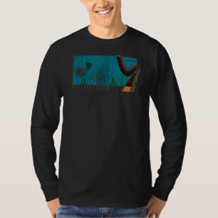 Camiseta Harpist Musical Harp String Instrumento Mulheres H
