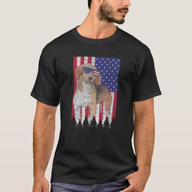 Camiseta Harrier Patriotic Dog USA Prioridade American Flag (Frente)