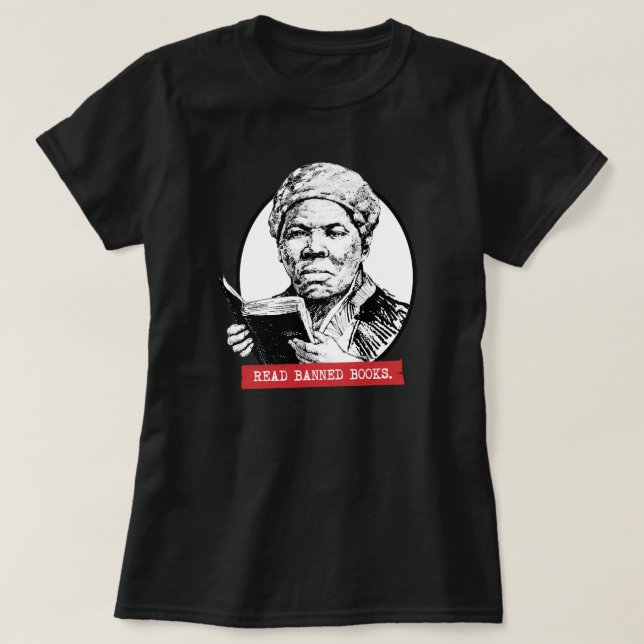 Camiseta Harriet Tubman Lê Livros Banidos (Frente do Design)