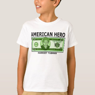 Camiseta Harriet Tubman na nota de dólar vinte