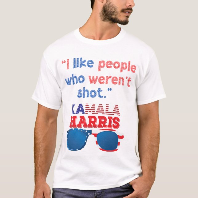 Camiseta Harris 2024 Engraçado eu gosto de pessoas que não  (Frente)